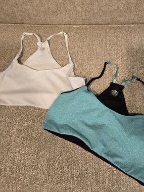 Girls's Racerback Bralette - White & Teal